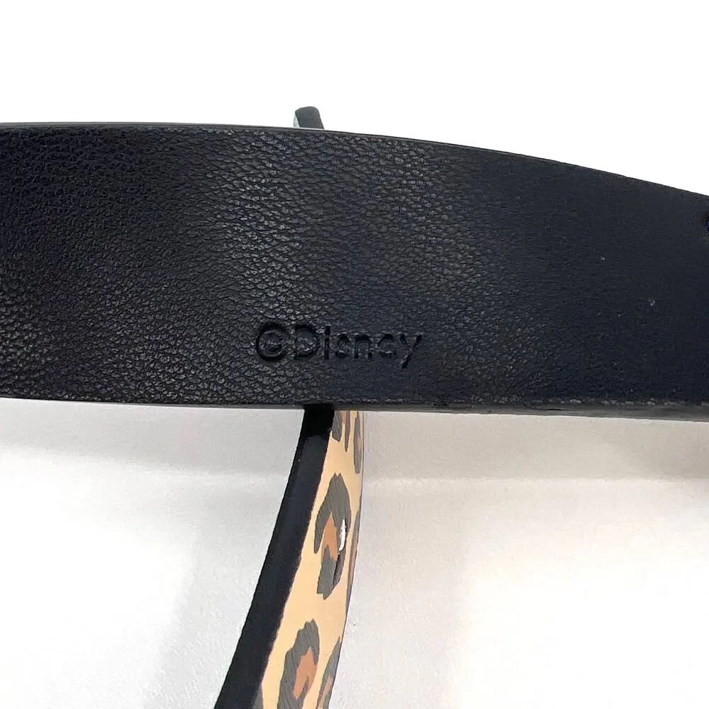 Minnie Mouse Leopard Belt with Gold Minnie Buckle